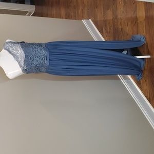 David’s Bridal One Shoulder Lace Bridesmaid Dress